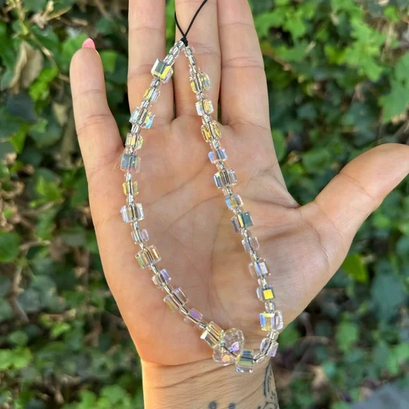 Elegant Iridescent Beaded Phone Strap - Picture 1 of 5